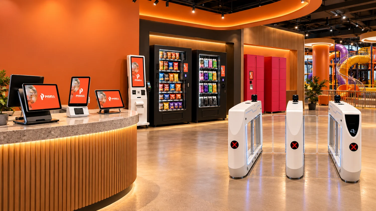 Illustrative Pisell connected hardware showroom